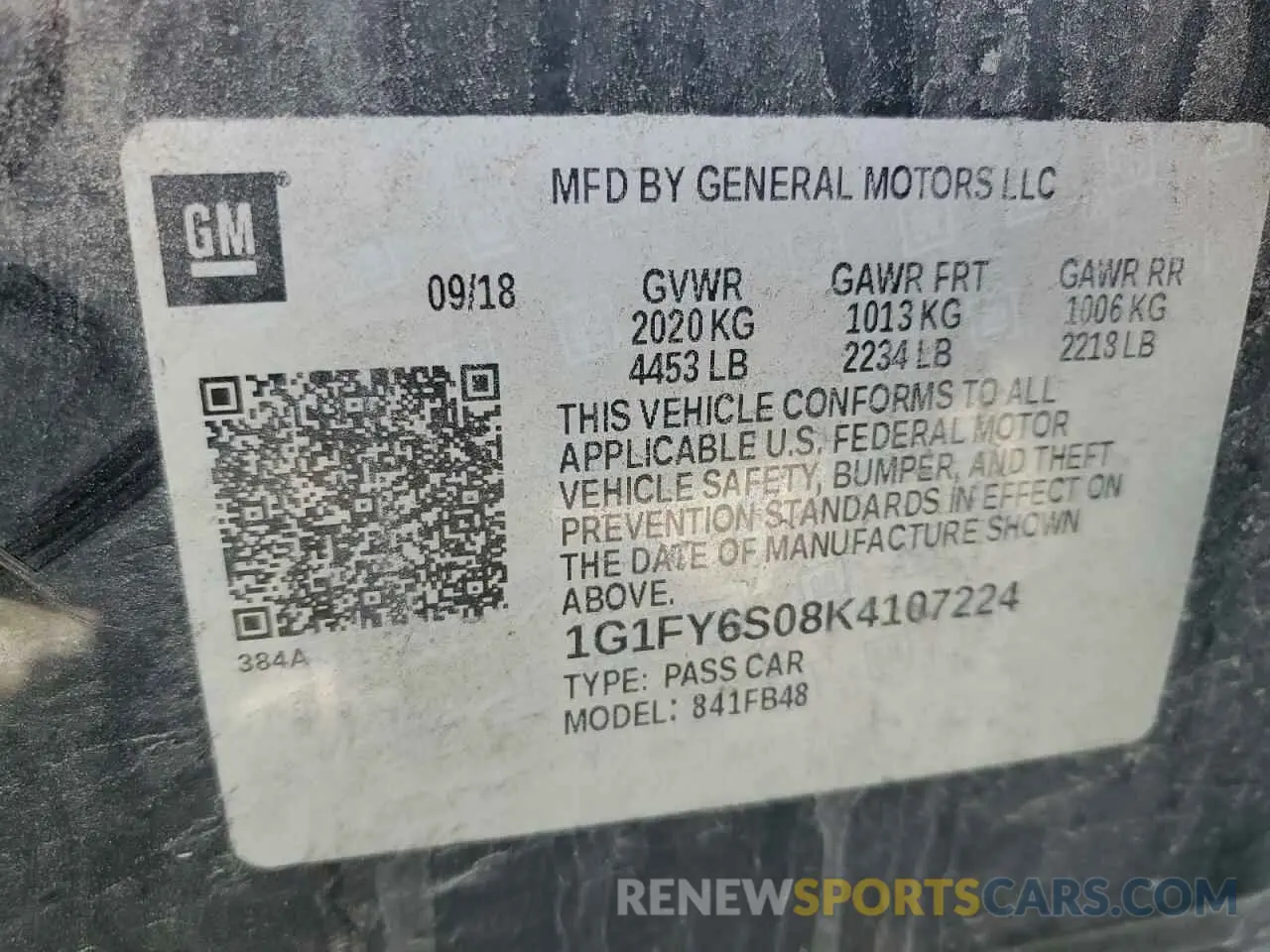 13 Photograph of a damaged car 1G1FY6S08K4107224 CHEVROLET BOLT 2019