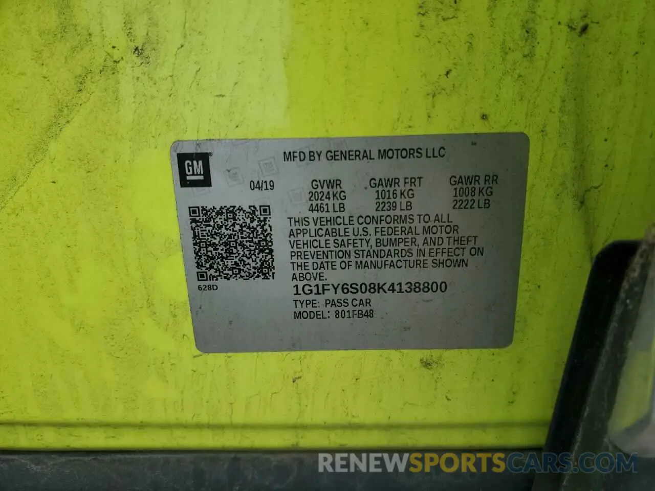 12 Photograph of a damaged car 1G1FY6S08K4138800 CHEVROLET BOLT 2019