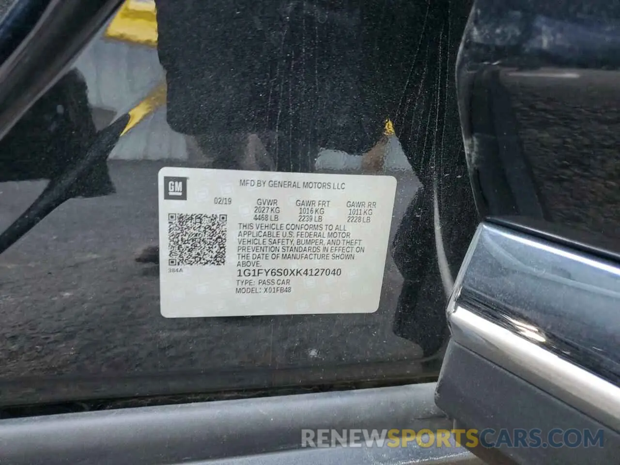 13 Photograph of a damaged car 1G1FY6S0XK4127040 CHEVROLET BOLT 2019