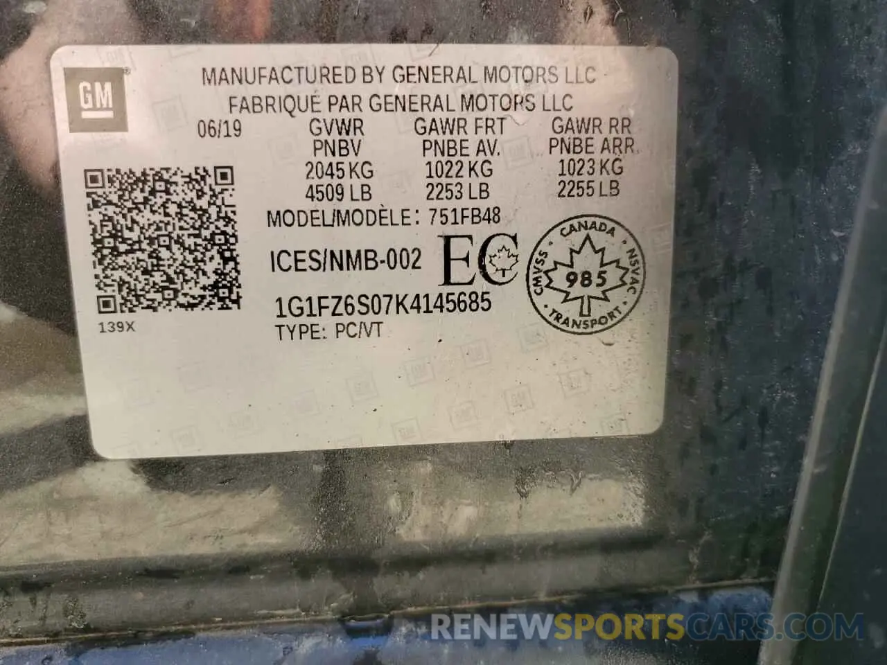 12 Photograph of a damaged car 1G1FZ6S07K4145685 CHEVROLET BOLT 2019