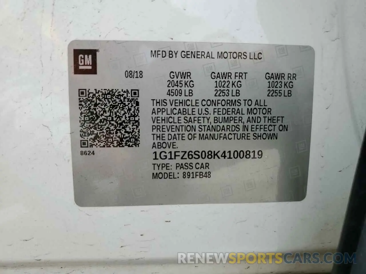 12 Photograph of a damaged car 1G1FZ6S08K4100819 CHEVROLET BOLT 2019
