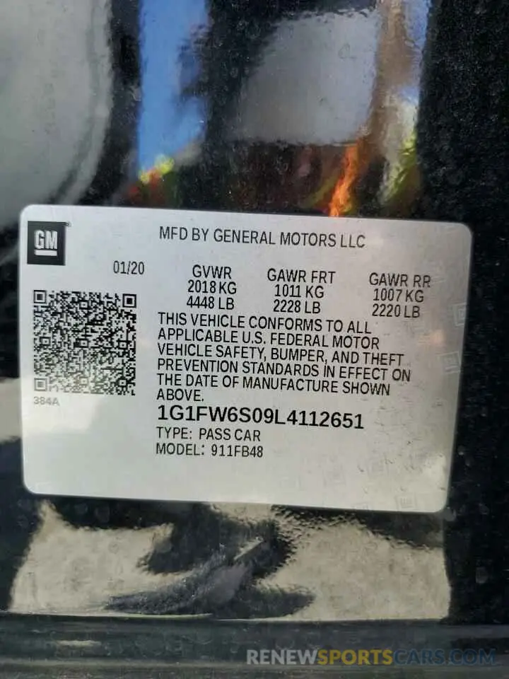 12 Photograph of a damaged car 1G1FW6S09L4112651 CHEVROLET BOLT 2020