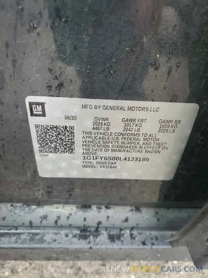 13 Photograph of a damaged car 1G1FY6S00L4123189 CHEVROLET BOLT 2020
