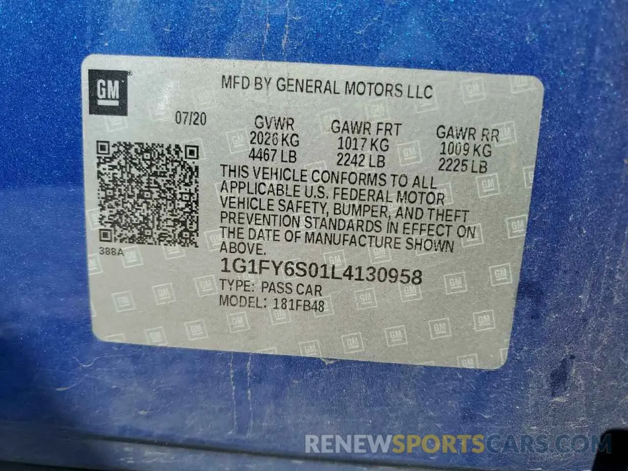 12 Photograph of a damaged car 1G1FY6S01L4130958 CHEVROLET BOLT 2020