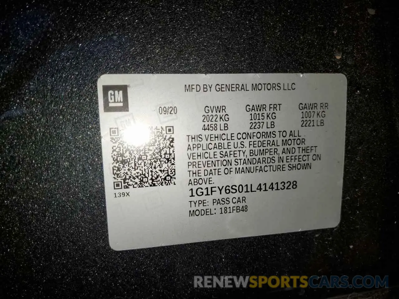 13 Photograph of a damaged car 1G1FY6S01L4141328 CHEVROLET BOLT 2020