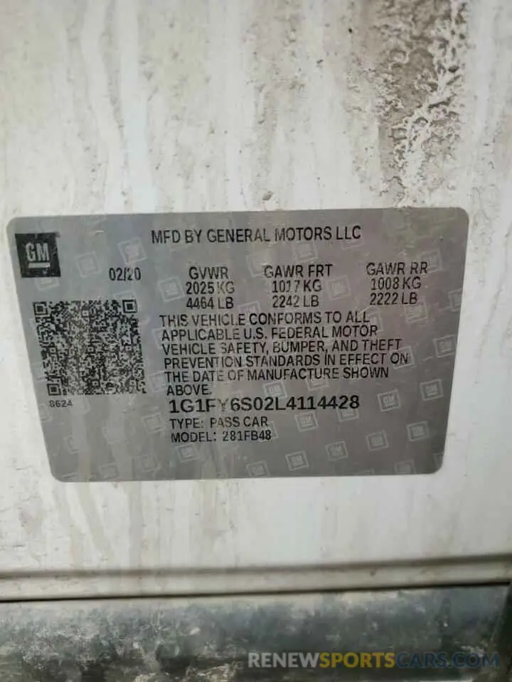 14 Photograph of a damaged car 1G1FY6S02L4114428 CHEVROLET BOLT 2020