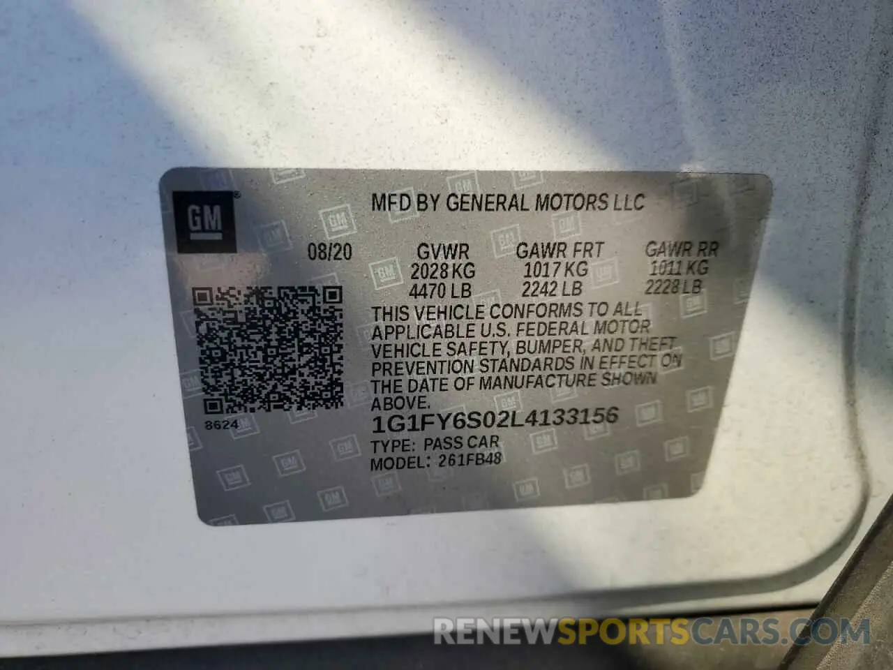 12 Photograph of a damaged car 1G1FY6S02L4133156 CHEVROLET BOLT 2020