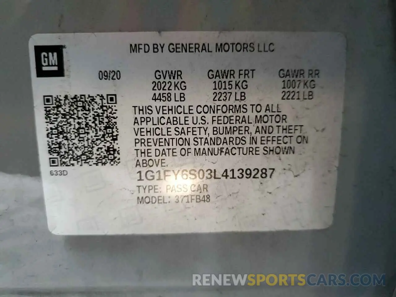 12 Photograph of a damaged car 1G1FY6S03L4139287 CHEVROLET BOLT 2020