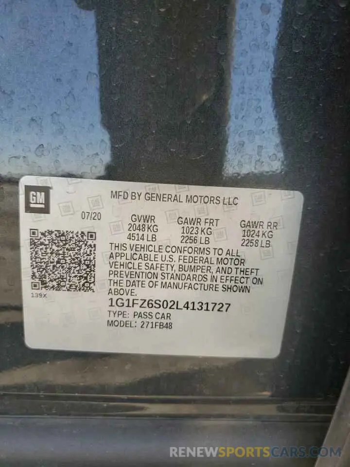 14 Photograph of a damaged car 1G1FZ6S02L4131727 CHEVROLET BOLT 2020