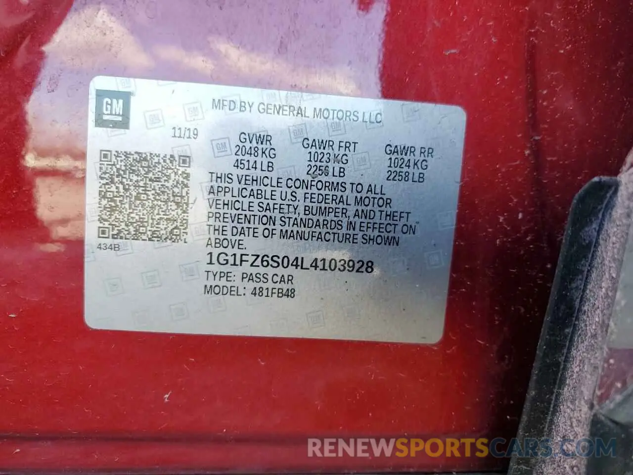 16 Photograph of a damaged car 1G1FZ6S04L4103928 CHEVROLET BOLT 2020