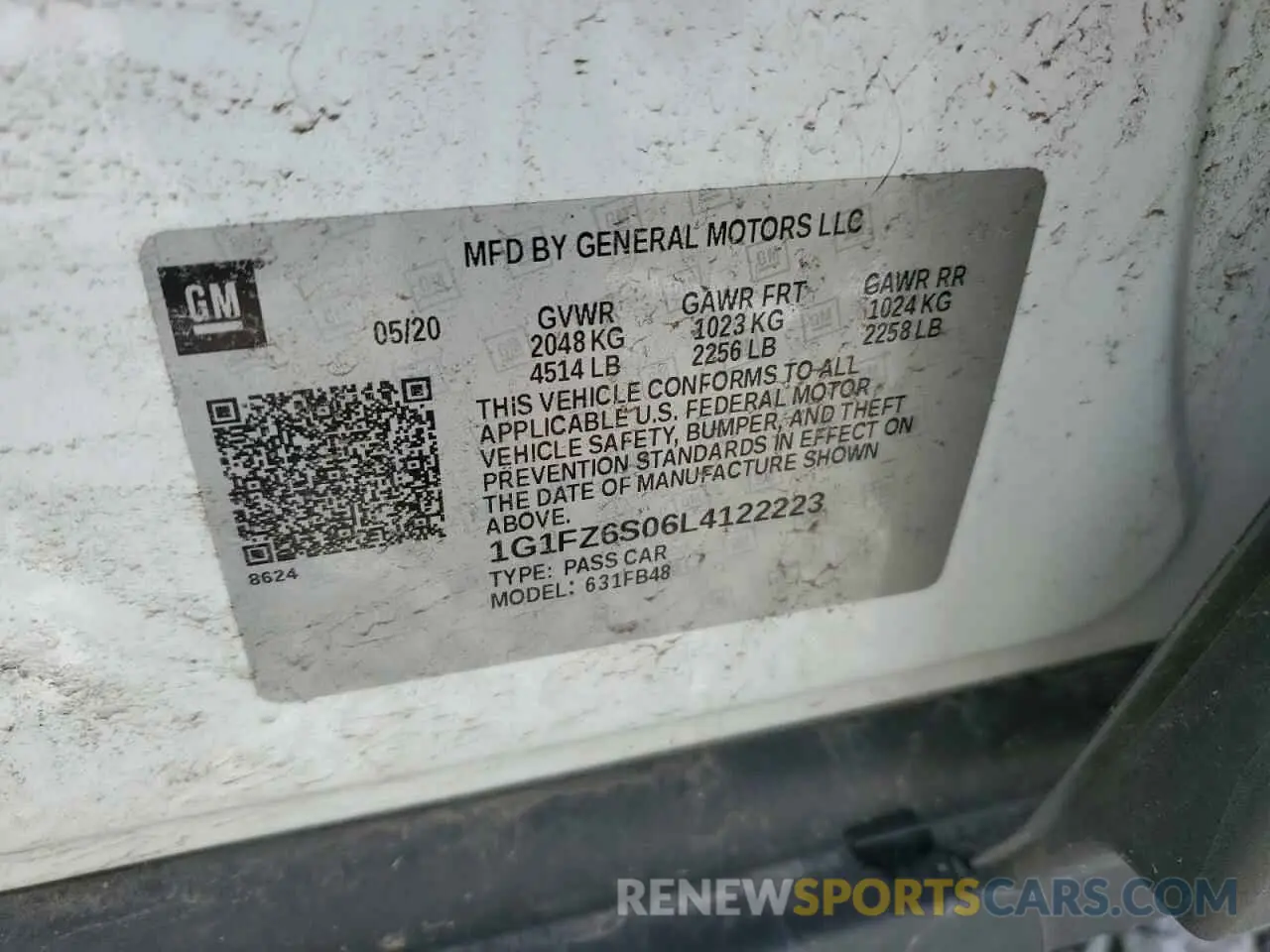 14 Photograph of a damaged car 1G1FZ6S06L4122223 CHEVROLET BOLT 2020