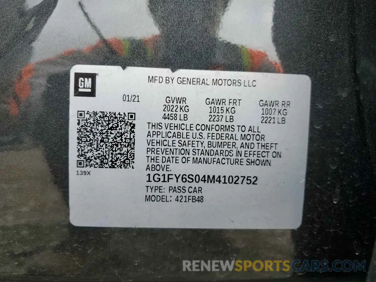 15 Photograph of a damaged car 1G1FY6S04M4102752 CHEVROLET BOLT 2021