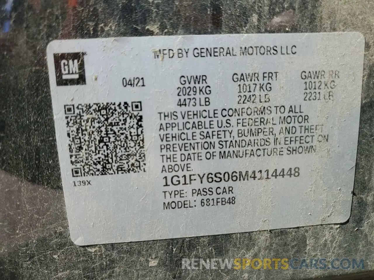 12 Photograph of a damaged car 1G1FY6S06M4114448 CHEVROLET BOLT 2021