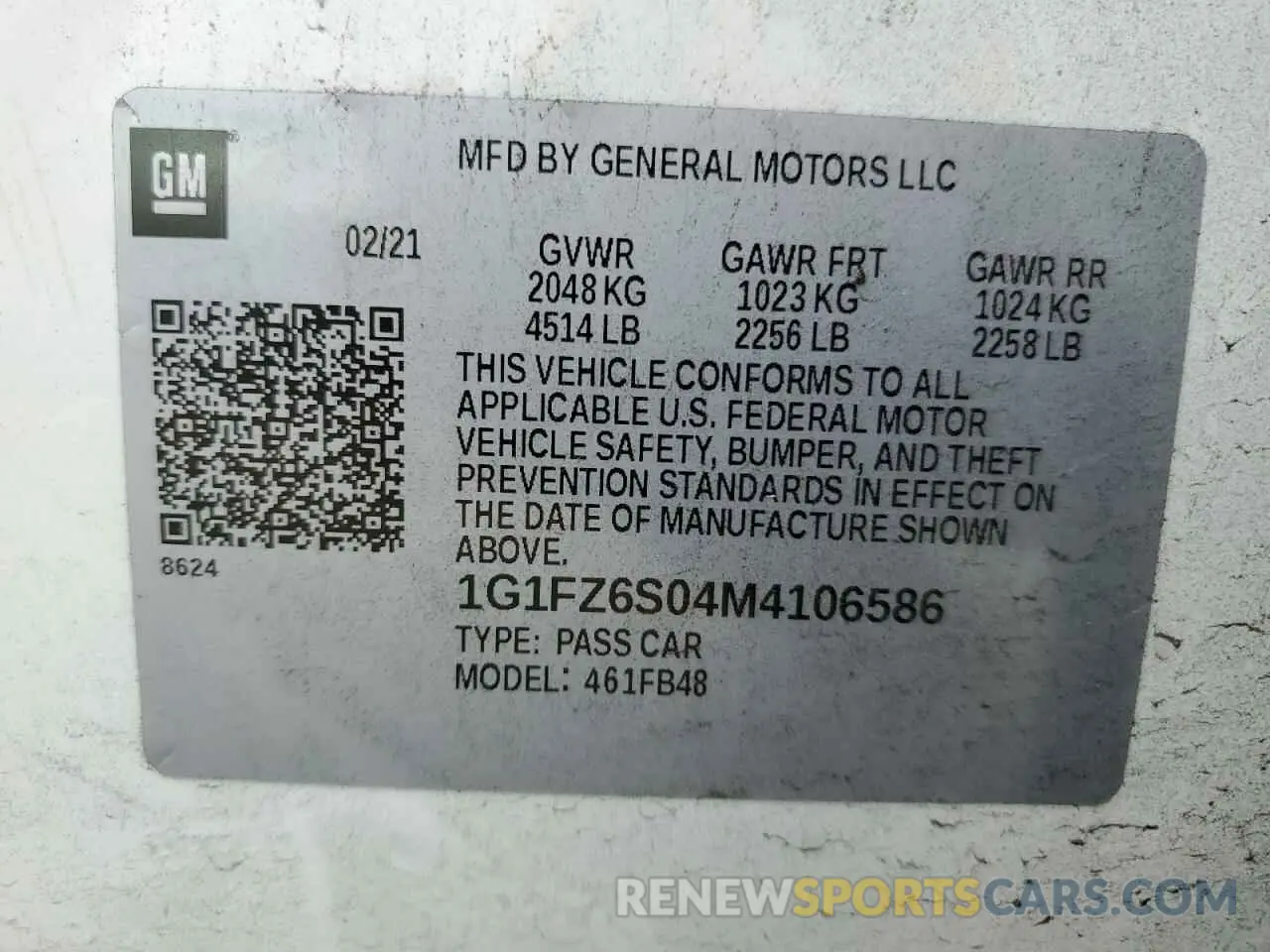 13 Photograph of a damaged car 1G1FZ6S04M4106586 CHEVROLET BOLT 2021