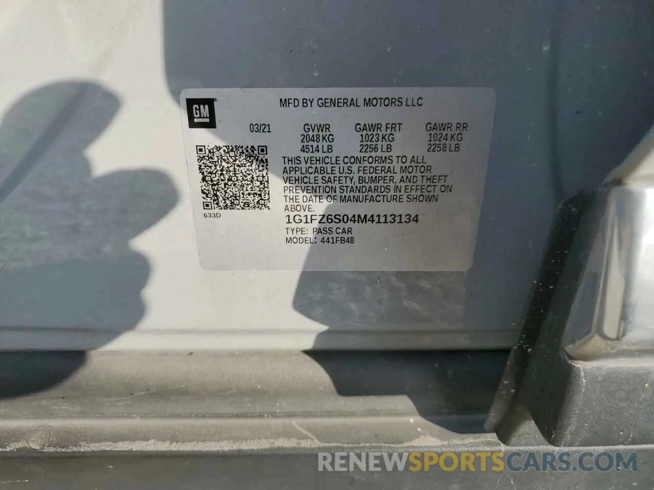 14 Photograph of a damaged car 1G1FZ6S04M4113134 CHEVROLET BOLT 2021