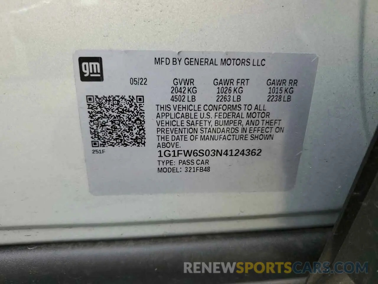 13 Photograph of a damaged car 1G1FW6S03N4124362 CHEVROLET BOLT 2022