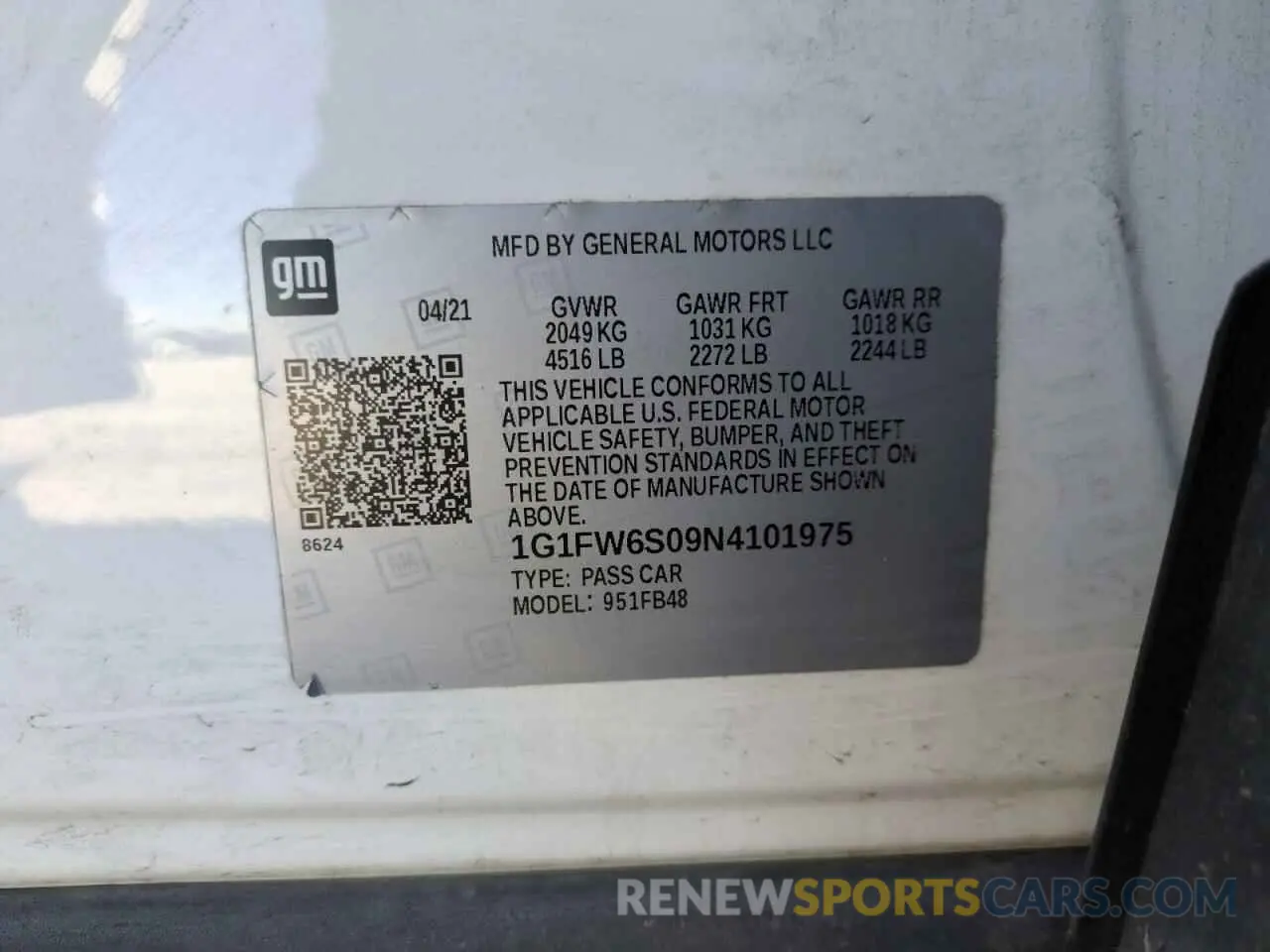 13 Photograph of a damaged car 1G1FW6S09N4101975 CHEVROLET BOLT 2022