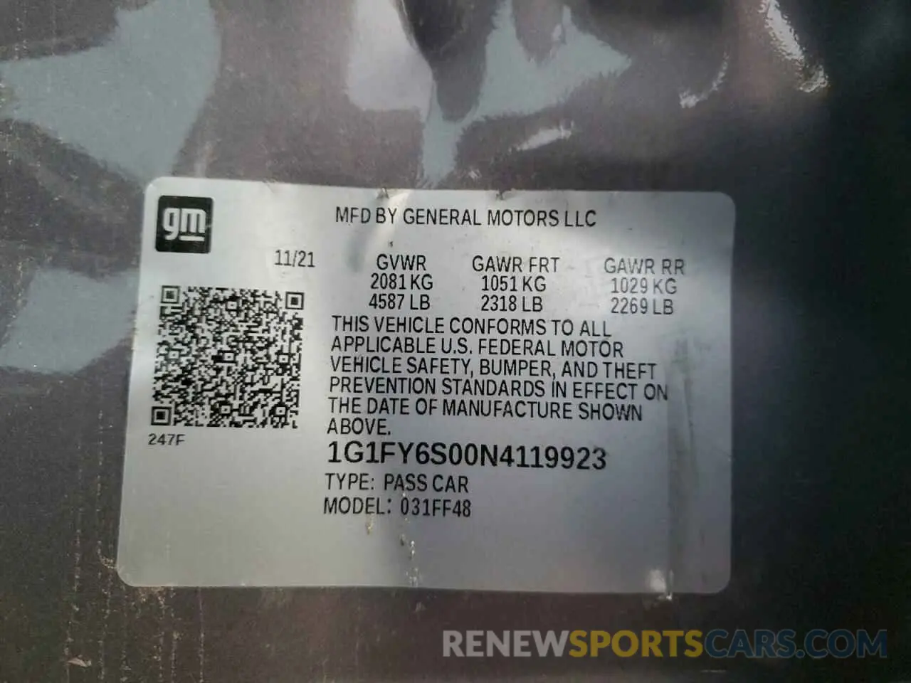 13 Photograph of a damaged car 1G1FY6S00N4119923 CHEVROLET BOLT 2022