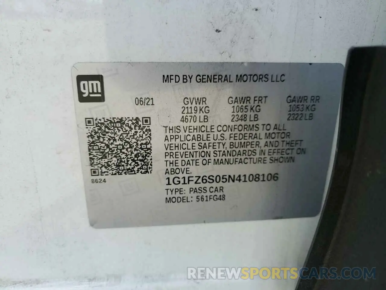 12 Photograph of a damaged car 1G1FZ6S05N4108106 CHEVROLET BOLT 2022