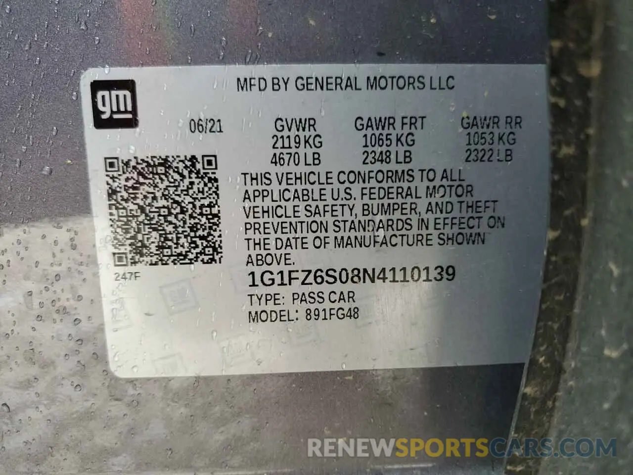 15 Photograph of a damaged car 1G1FZ6S08N4110139 CHEVROLET BOLT 2022