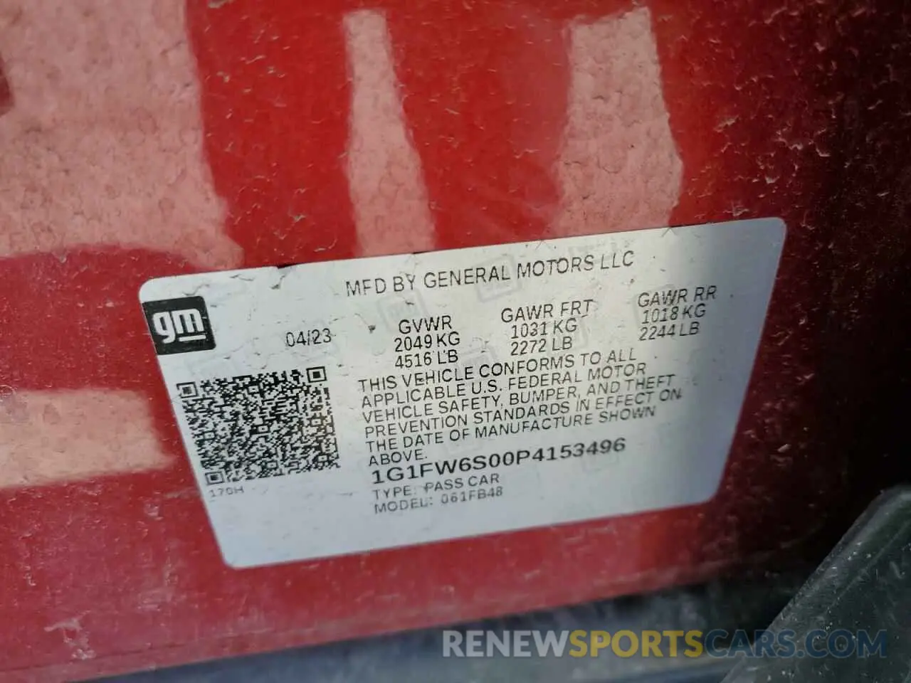 15 Photograph of a damaged car 1G1FW6S00P4153496 CHEVROLET BOLT 2023