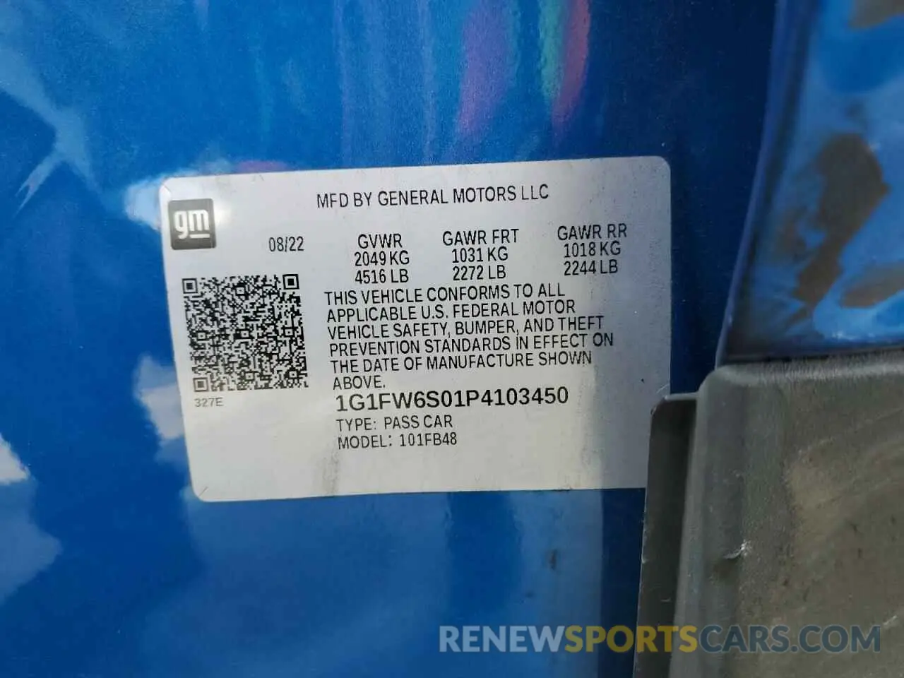 12 Photograph of a damaged car 1G1FW6S01P4103450 CHEVROLET BOLT 2023