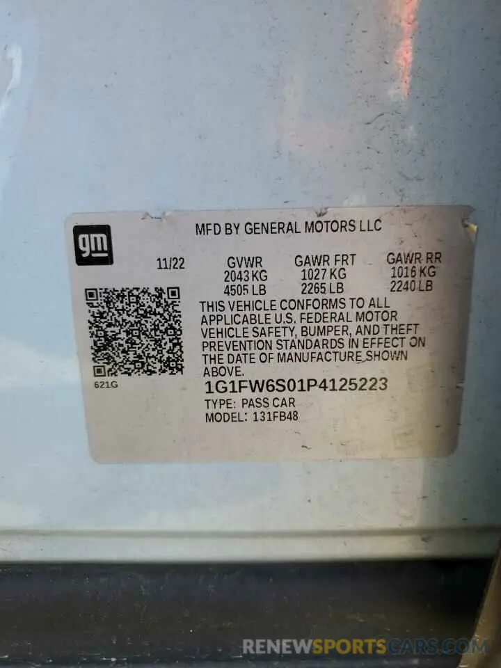 12 Photograph of a damaged car 1G1FW6S01P4125223 CHEVROLET BOLT 2023