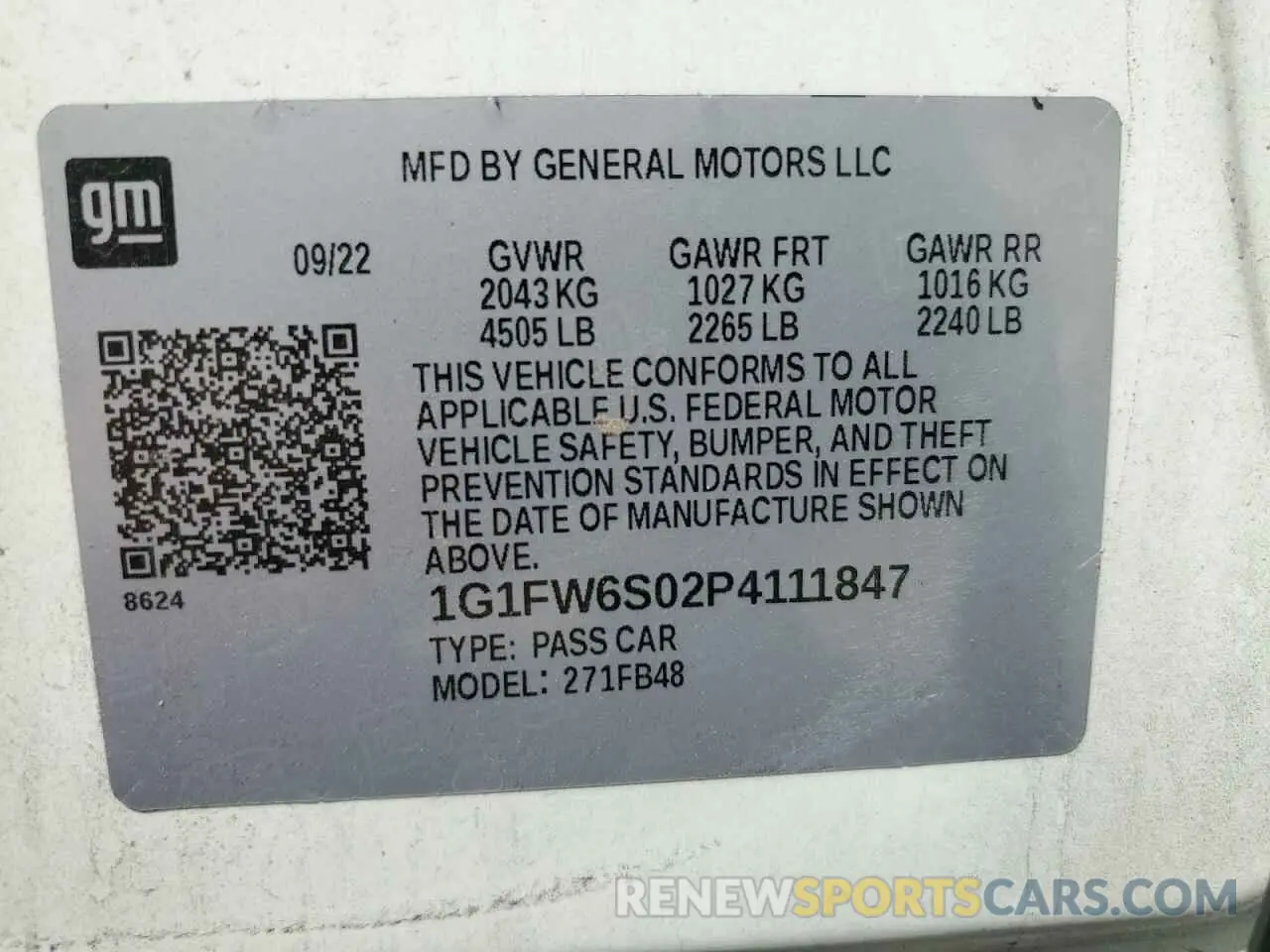 12 Photograph of a damaged car 1G1FW6S02P4111847 CHEVROLET BOLT 2023