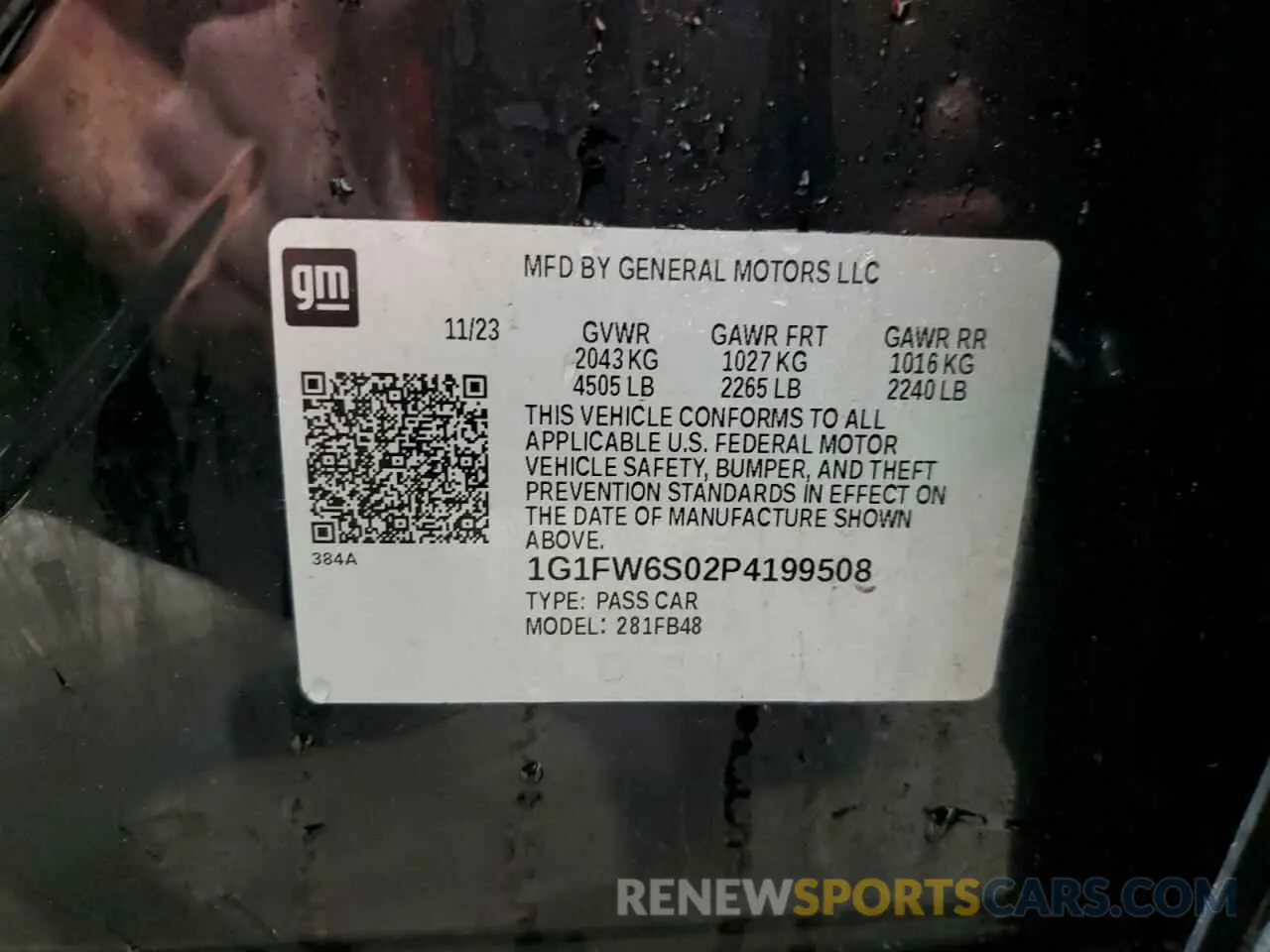 12 Photograph of a damaged car 1G1FW6S02P4199508 CHEVROLET BOLT 2023