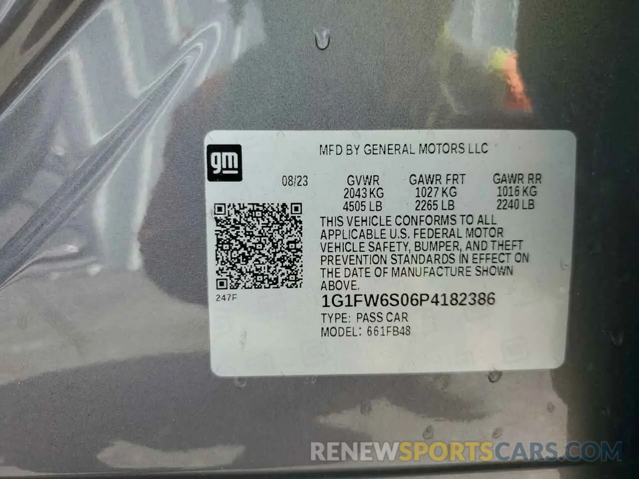 13 Photograph of a damaged car 1G1FW6S06P4182386 CHEVROLET BOLT 2023