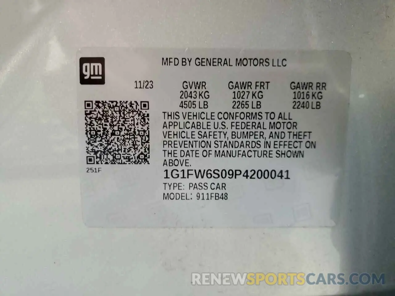 13 Photograph of a damaged car 1G1FW6S09P4200041 CHEVROLET BOLT 2023