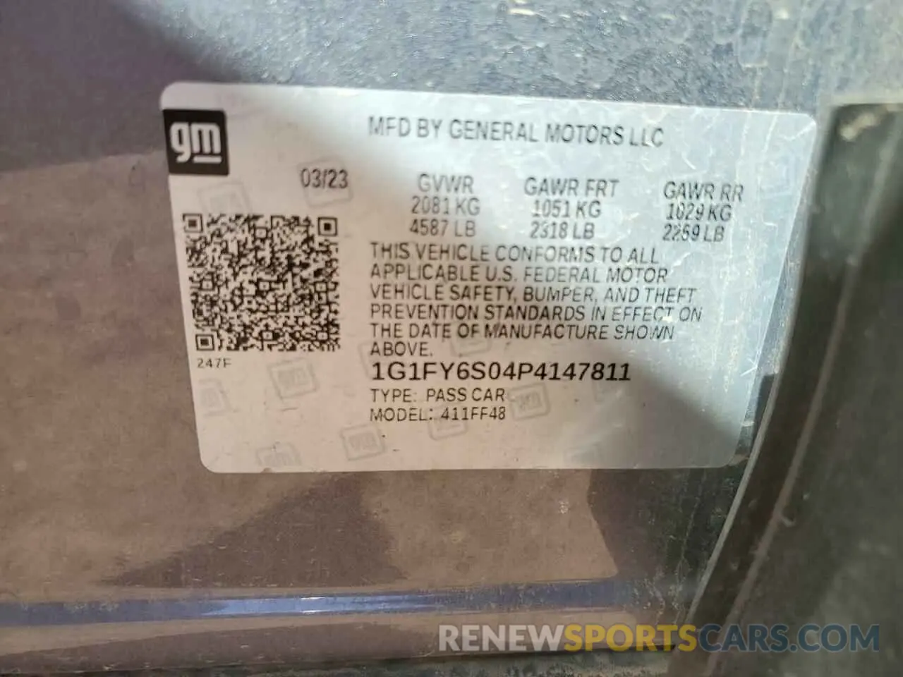 14 Photograph of a damaged car 1G1FY6S04P4147811 CHEVROLET BOLT 2023