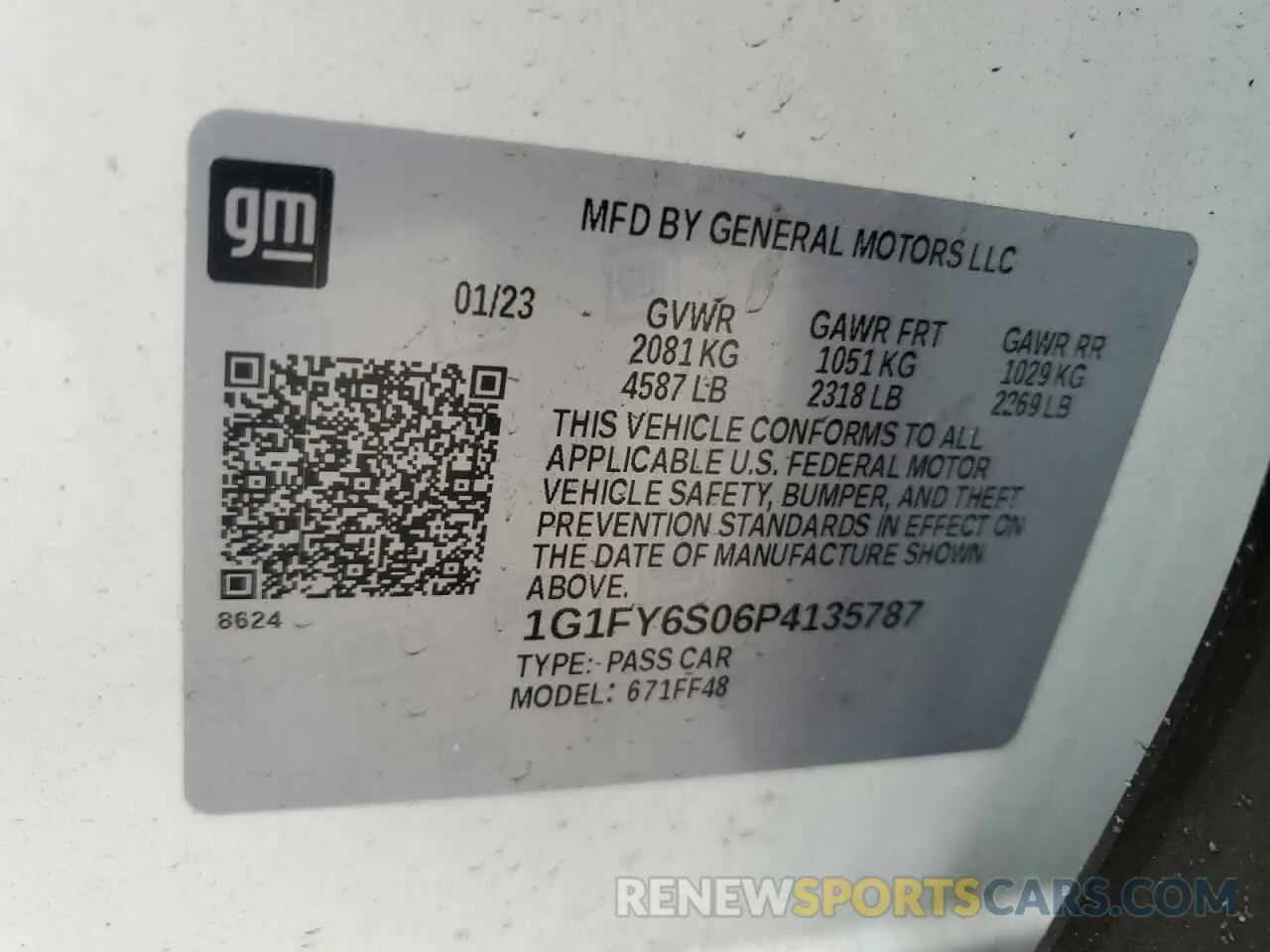13 Photograph of a damaged car 1G1FY6S06P4135787 CHEVROLET BOLT 2023