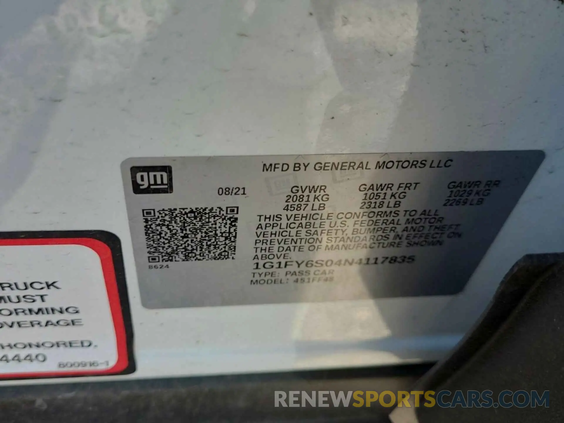 4 Photograph of a damaged car 1G1FY6S04N4117835 CHEVROLET BOLT EUV 2022