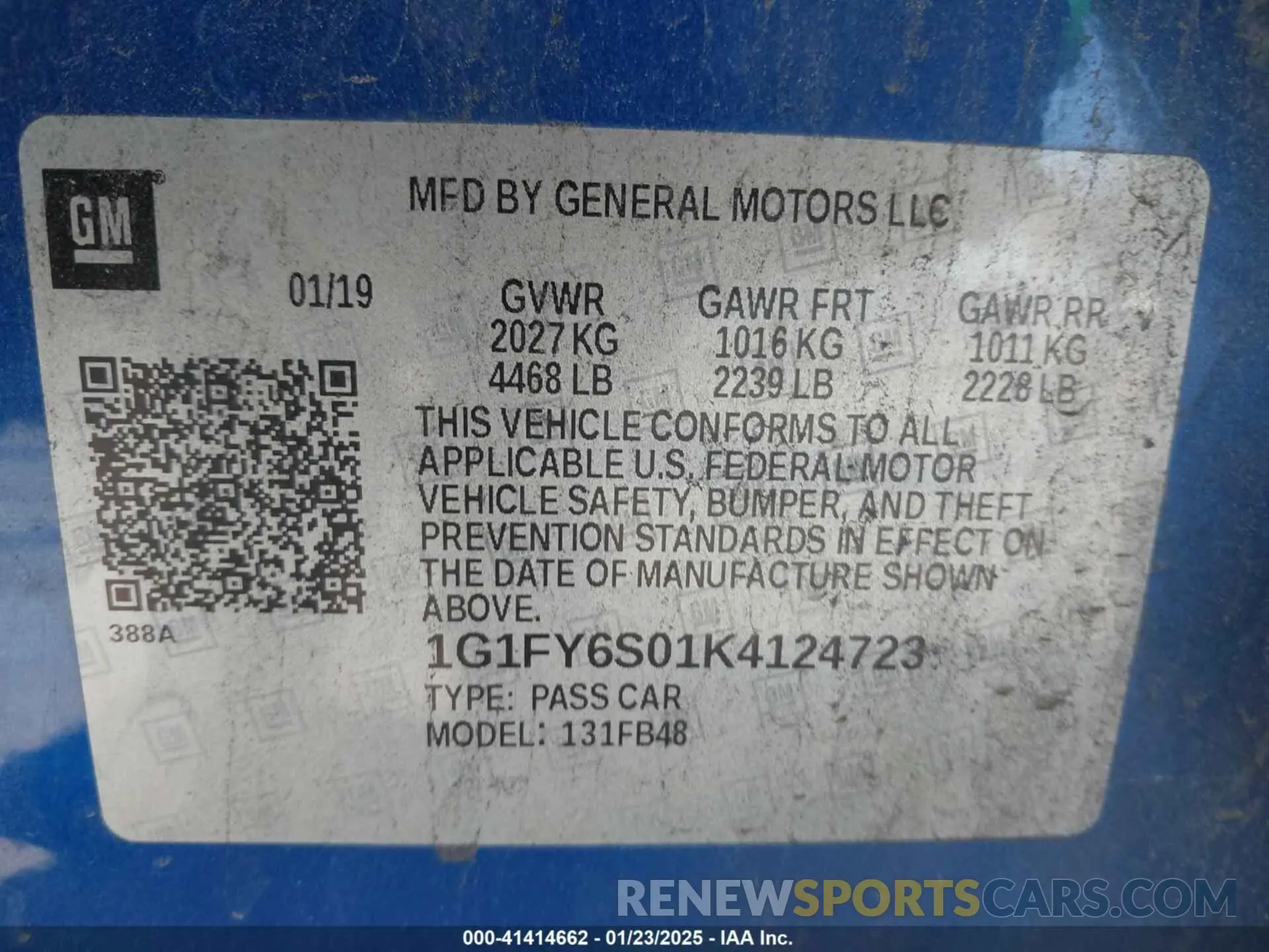 9 Photograph of a damaged car 1G1FY6S01K4124723 CHEVROLET BOLT EV 2019