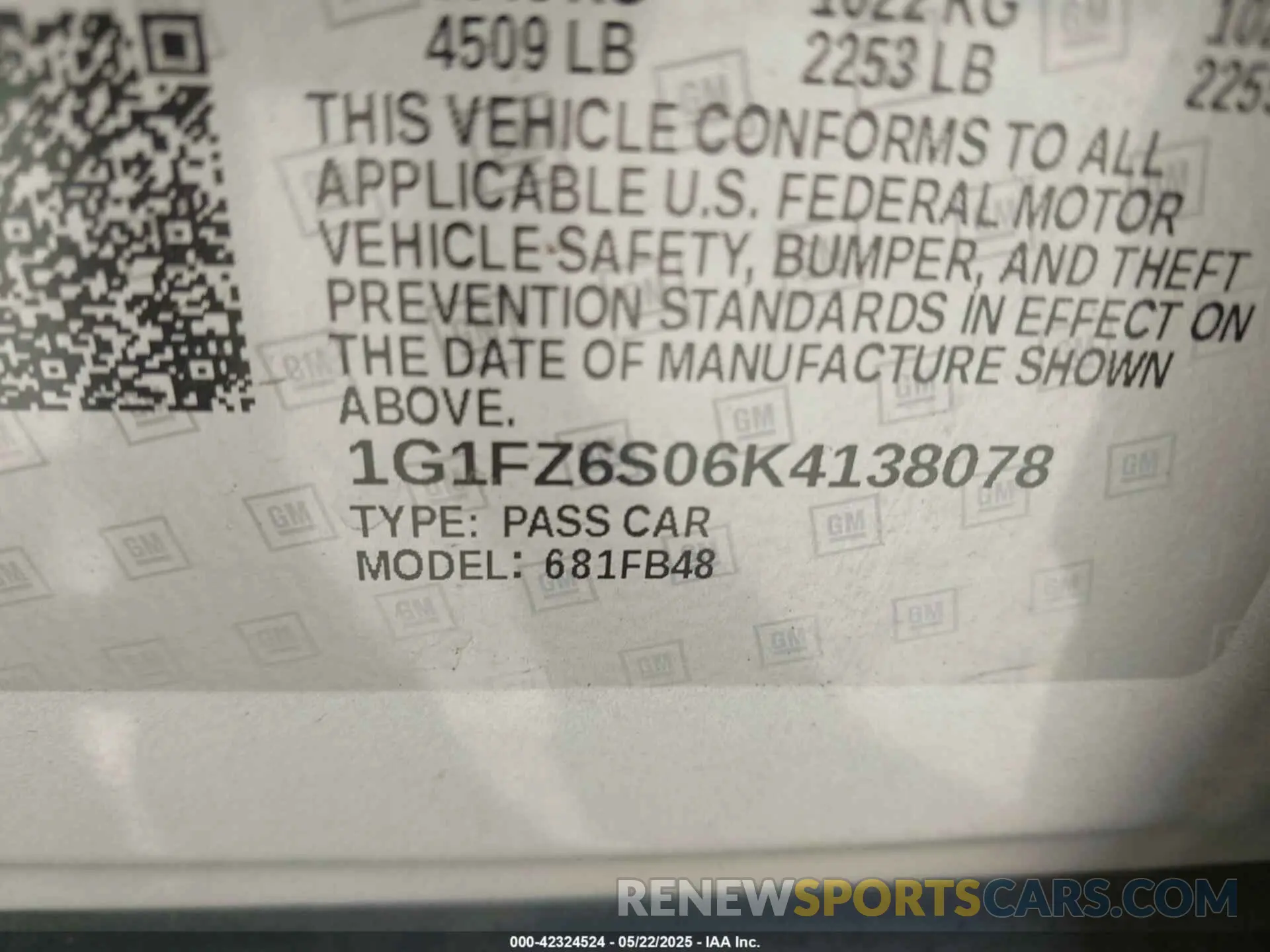 9 Photograph of a damaged car 1G1FZ6S06K4138078 CHEVROLET BOLT EV 2019