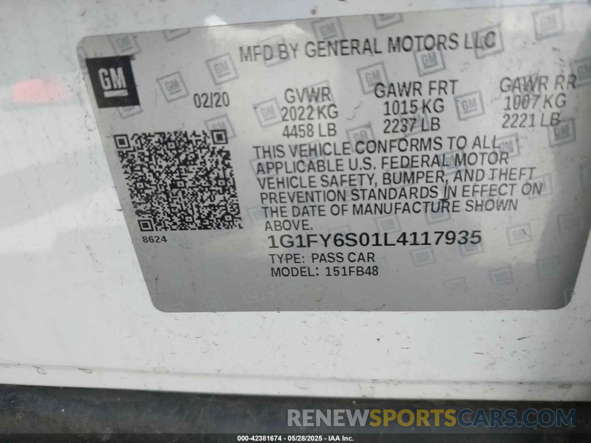 9 Photograph of a damaged car 1G1FY6S01L4117935 CHEVROLET BOLT EV 2020