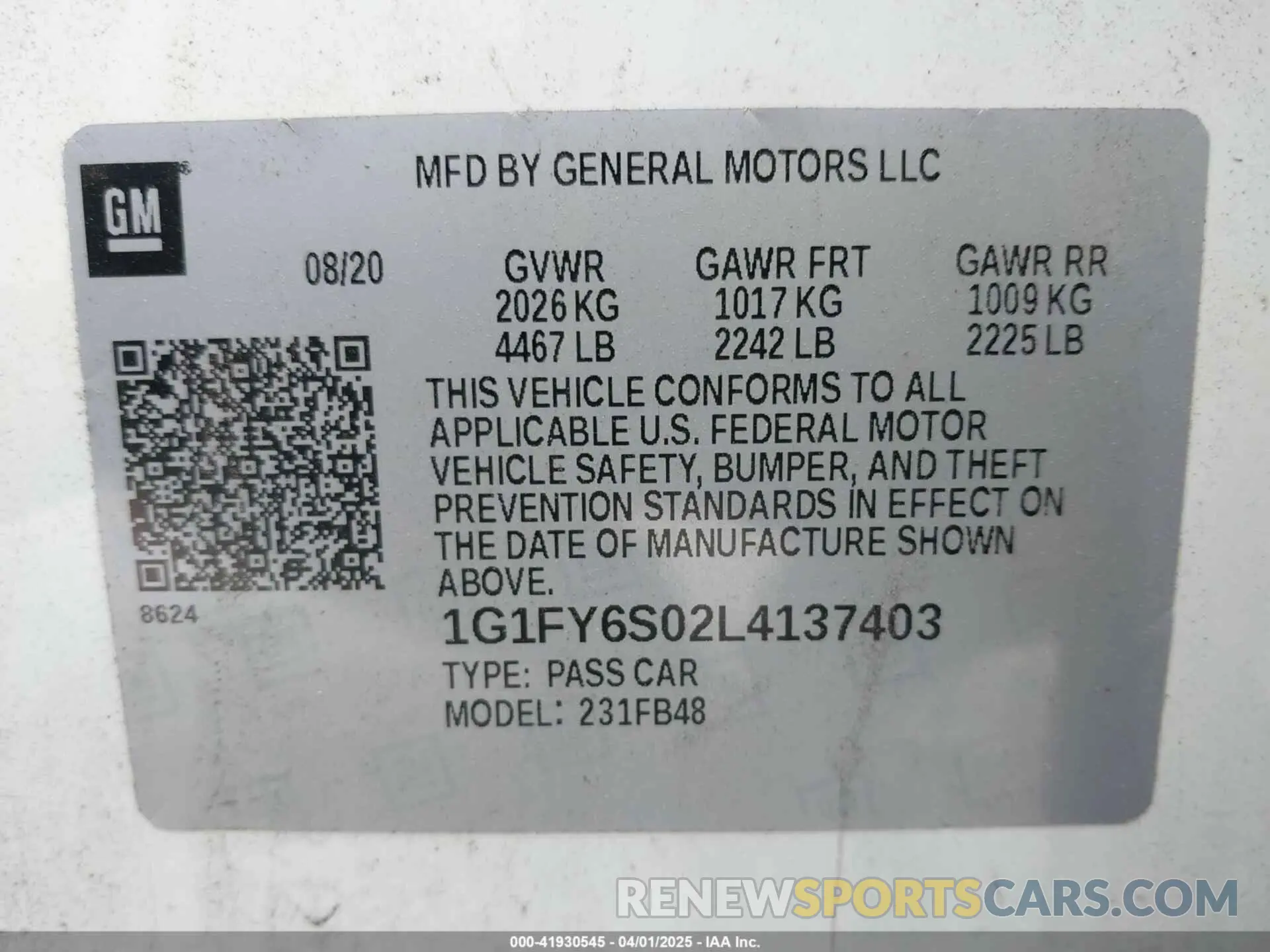 9 Photograph of a damaged car 1G1FY6S02L4137403 CHEVROLET BOLT EV 2020