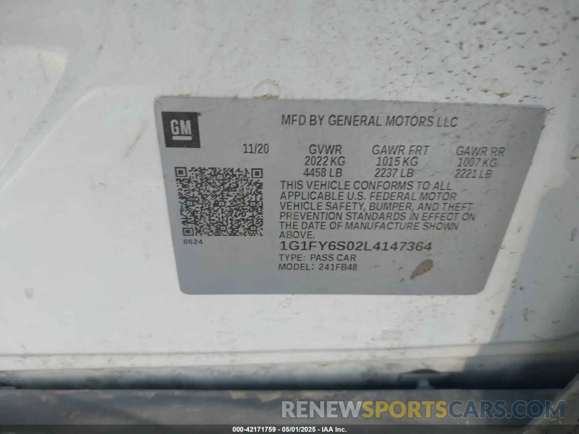 9 Photograph of a damaged car 1G1FY6S02L4147364 CHEVROLET BOLT EV 2020