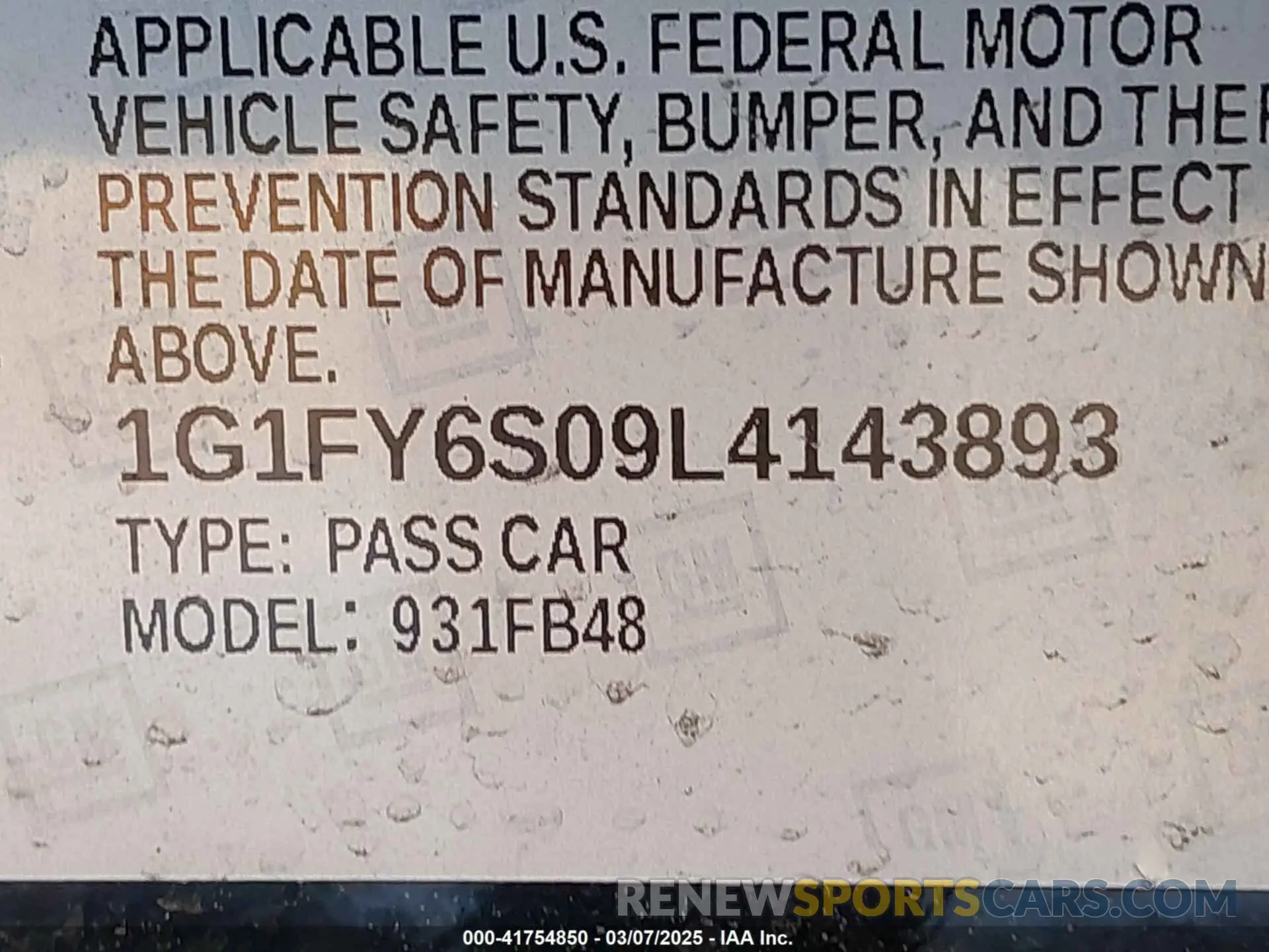 9 Photograph of a damaged car 1G1FY6S09L4143893 CHEVROLET BOLT EV 2020