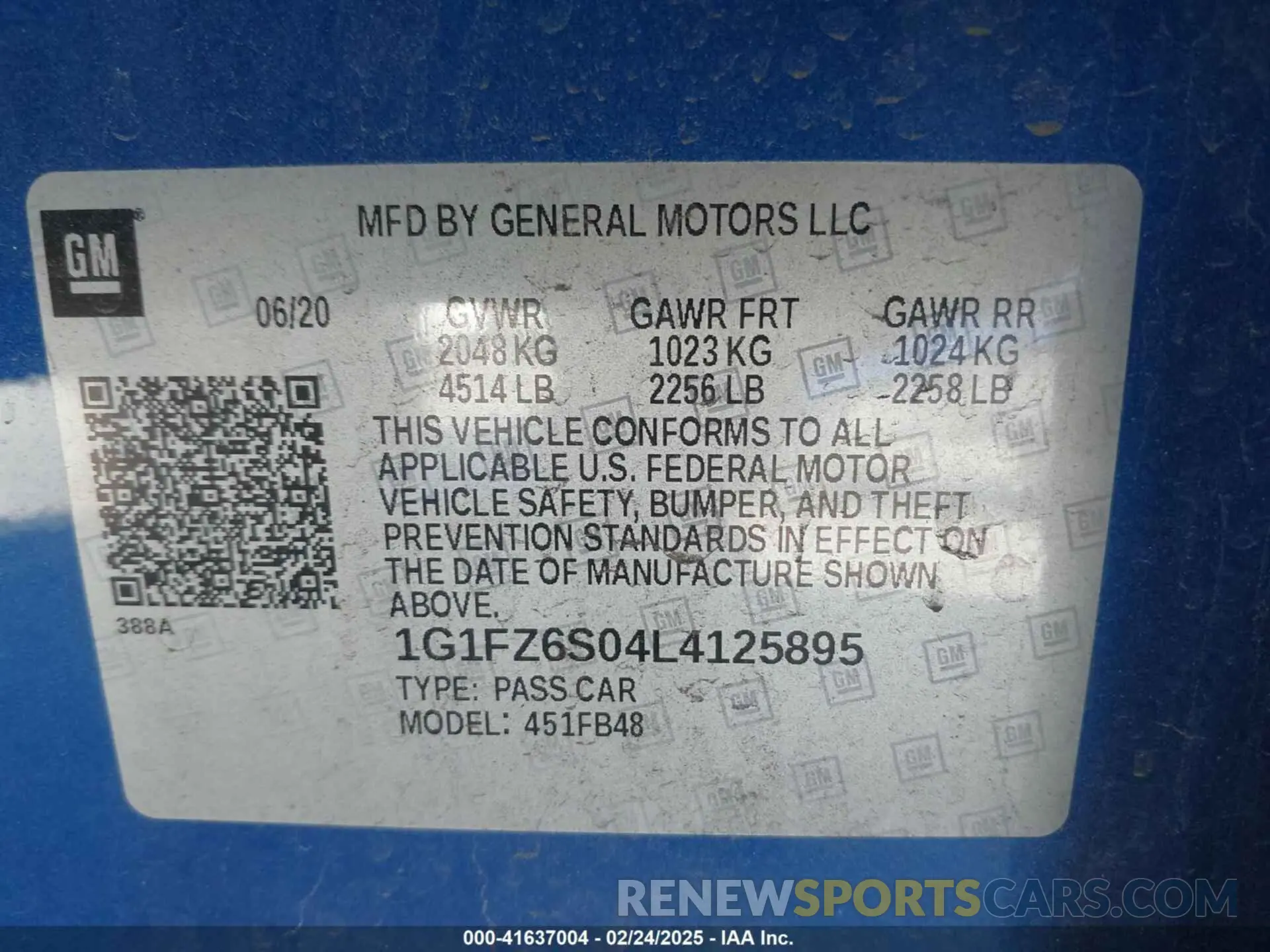 9 Photograph of a damaged car 1G1FZ6S04L4125895 CHEVROLET BOLT EV 2020
