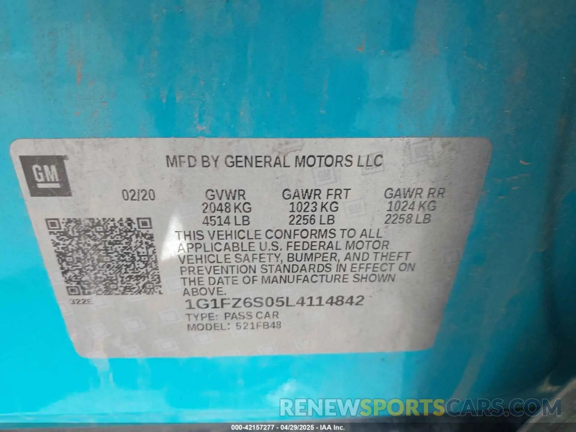 9 Photograph of a damaged car 1G1FZ6S05L4114842 CHEVROLET BOLT EV 2020