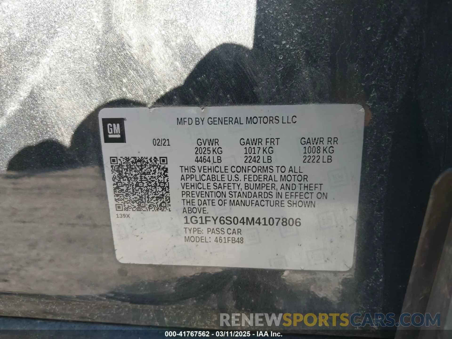 9 Photograph of a damaged car 1G1FY6S04M4107806 CHEVROLET BOLT EV 2021