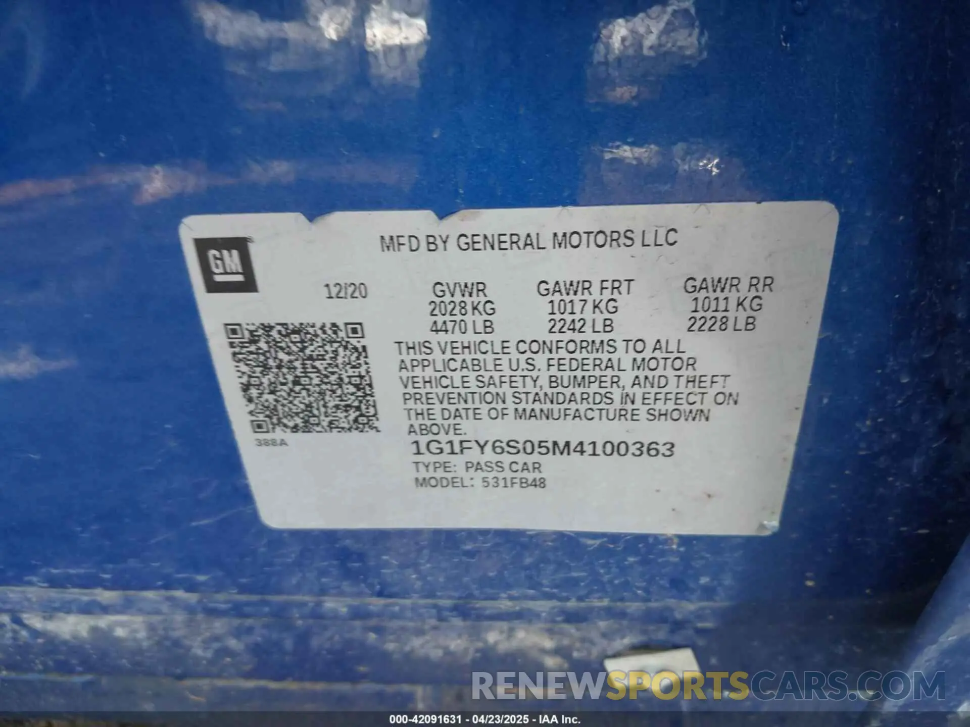 9 Photograph of a damaged car 1G1FY6S05M4100363 CHEVROLET BOLT EV 2021