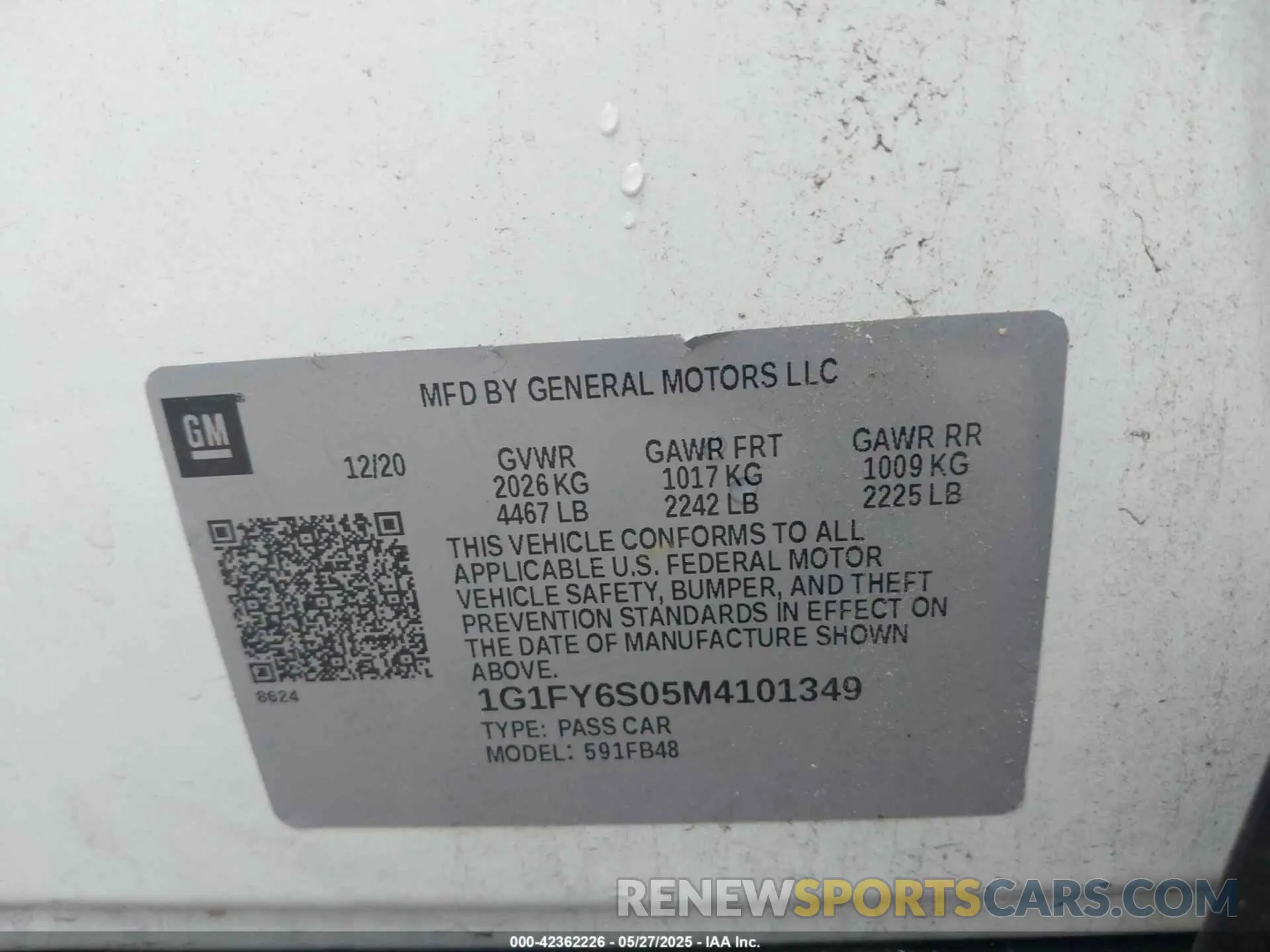 9 Photograph of a damaged car 1G1FY6S05M4101349 CHEVROLET BOLT EV 2021