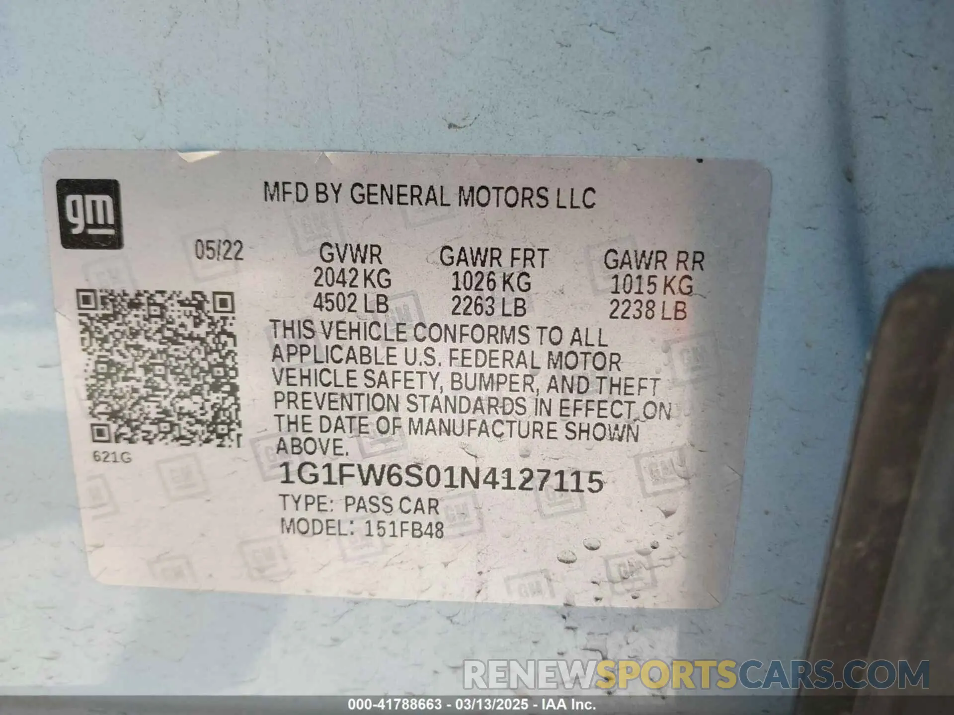 9 Photograph of a damaged car 1G1FW6S01N4127115 CHEVROLET BOLT EV 2022