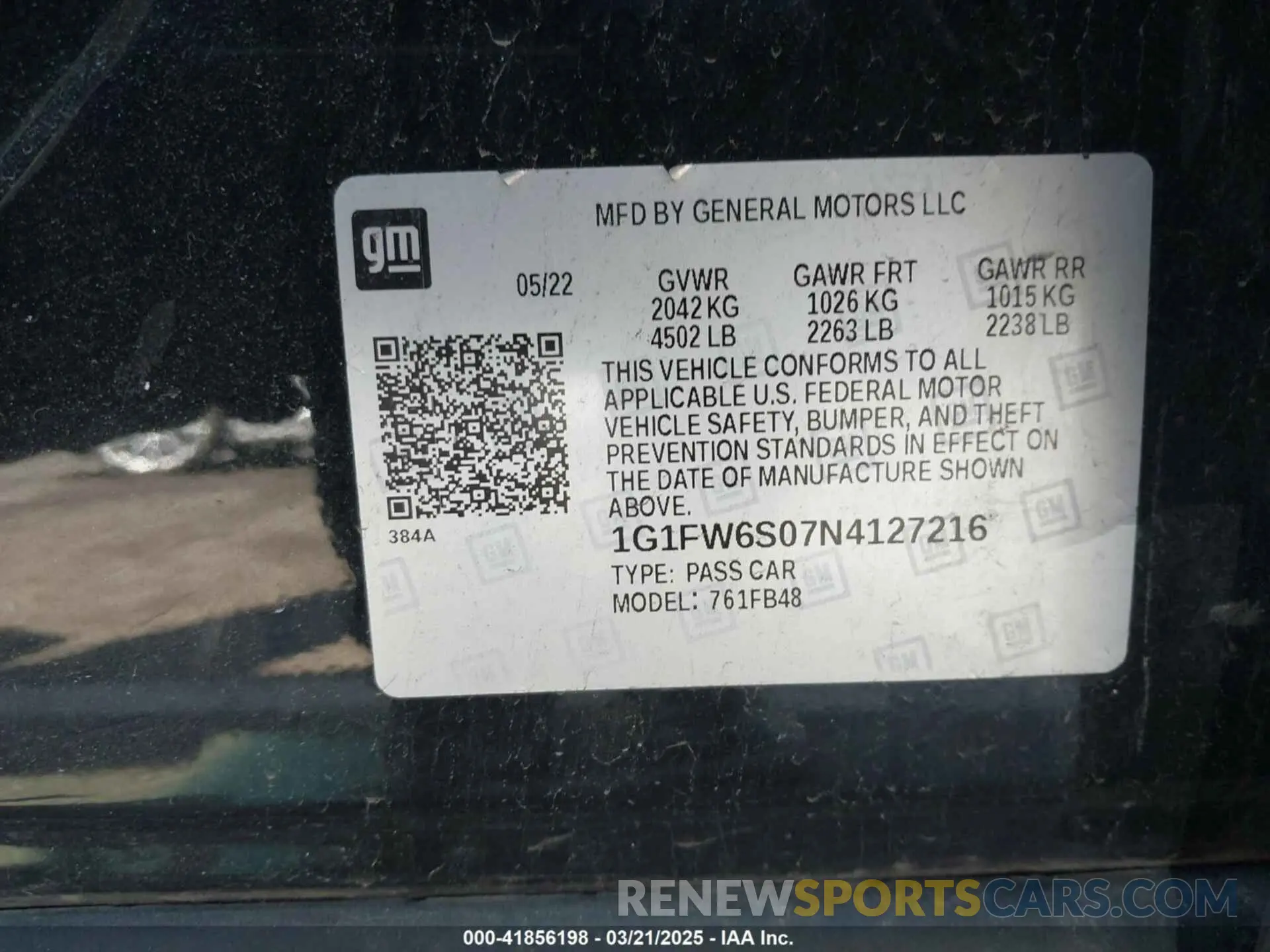 9 Photograph of a damaged car 1G1FW6S07N4127216 CHEVROLET BOLT EV 2022