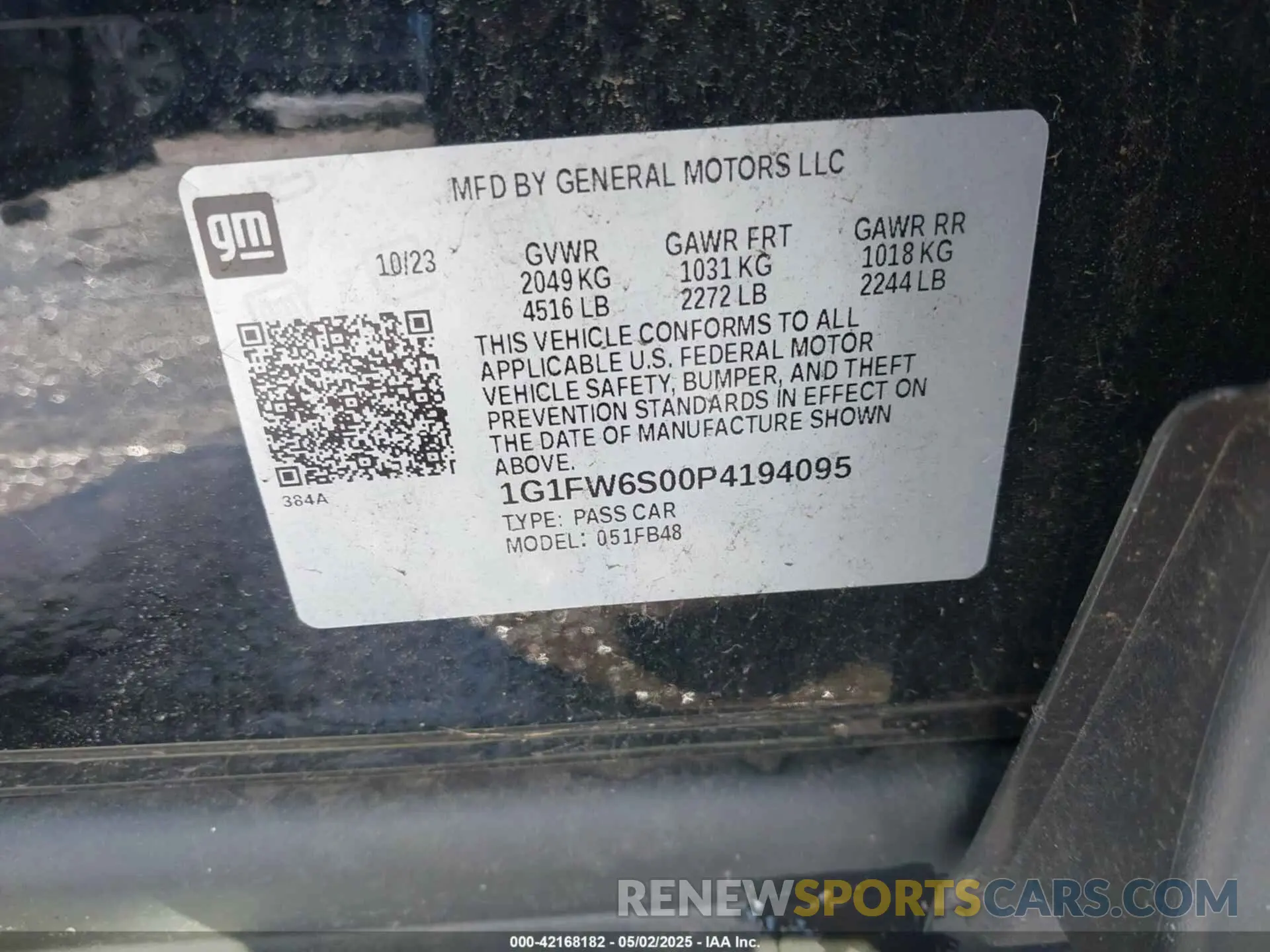 9 Photograph of a damaged car 1G1FW6S00P4194095 CHEVROLET BOLT EV 2023