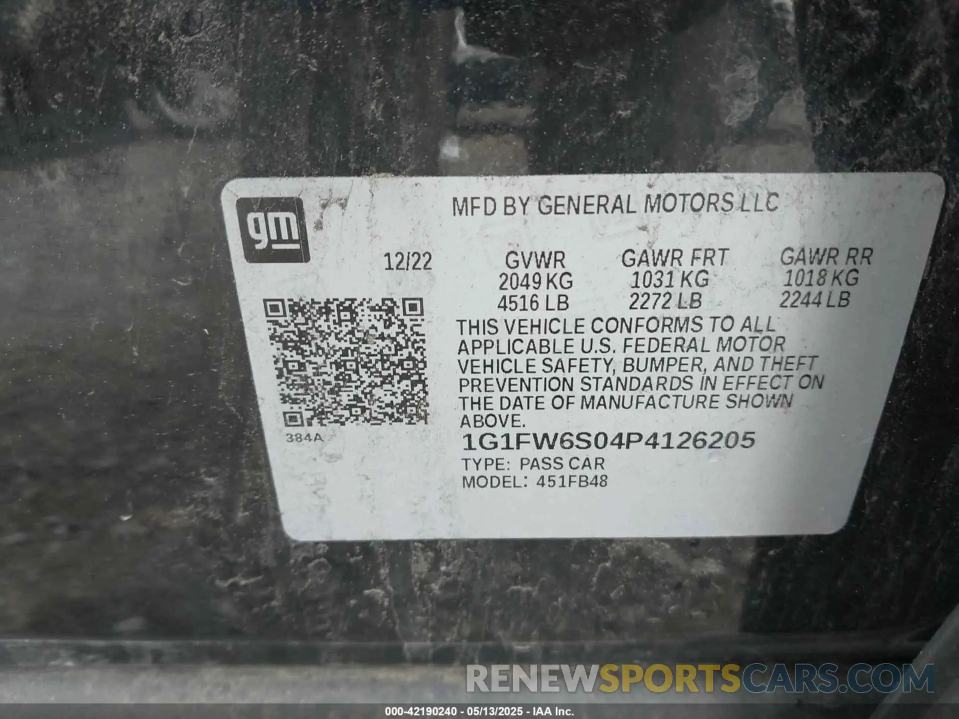 9 Photograph of a damaged car 1G1FW6S04P4126205 CHEVROLET BOLT EV 2023