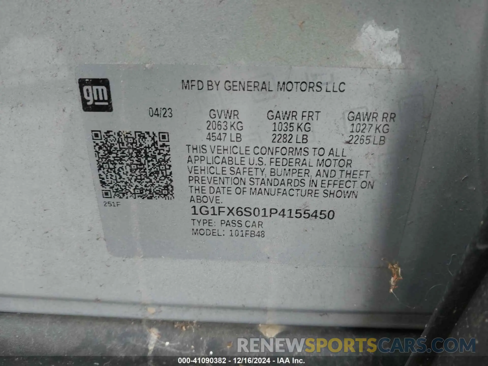 9 Photograph of a damaged car 1G1FX6S01P4155450 CHEVROLET BOLT EV 2023